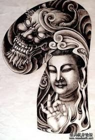 Uzorak tetovaže na pola pramca: Uzorak demona tetovaža na pola pramca Guanyin