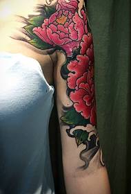 Ruva ruoko ruoko kumashure peony tattoo maitiro