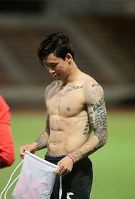 Evergrande Zhang Linyi left arm flower arm tattoo pattern