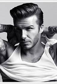 European and American men's big show handsome flower arm tattoo