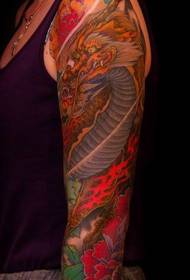 tatuagem de braço de flor de unicórnio personalizado