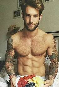Foreign male stars with various flower arm tattoos