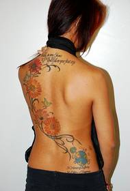 Beauty back chrysanthemum vine tattoo