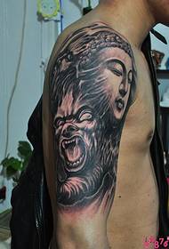 paj caj npab domineering Buddha thiab khawv koob tattoo Daim duab