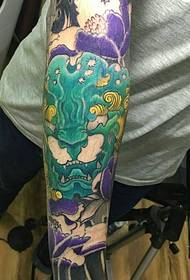 Цветни крак акварел класични узорак прајне тетоваже
