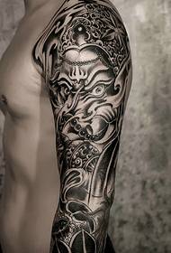Novi tradicionalni cvjetni krak crno sivi slon uzorak tetovaže