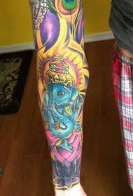 Dibu tatuu di bracciale di elefante indianu Blue Ganesha
