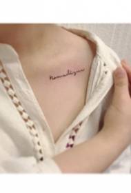 Slika efekta naljepnica tetovaža Conebone - Skupina djevojih jednostavnih i svježih naljepnica za tetovaže na ključnici.