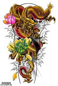 детска цветна рака змеј тетоважа шема