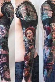 Mooie set van cartoon grote bloem arm tattoo ontwerpen
