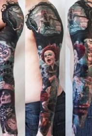 Beautiful set of cartoon big flower arm tattoo designs