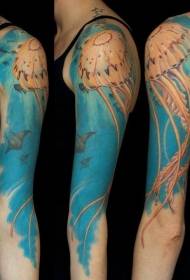 Modello di tatuaggio di meduse meduse braccio femminile di colore del braccio