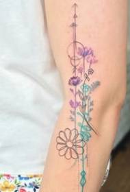 Modello del tatuaggio della pianta - 10 pezzi di modello del tatuaggio del fiore di stile del tatuaggio dipinto corpo