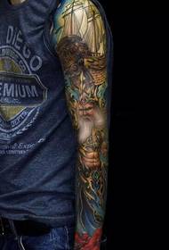 Poseidono gėlių rankos tatuiruotės modelis