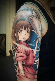 Tatù anime gàirdean flùr glè ghrinn agus suathadh