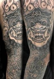 Arm black devil head tattoo pattern