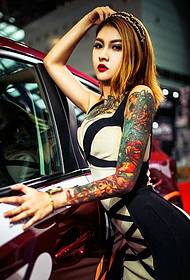 Tatuaggio sexy con braccio a fiore modello di auto con fronte e retro luminosi