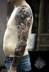 Dharma Phoenix Flower Arm Tattoo Patroon
