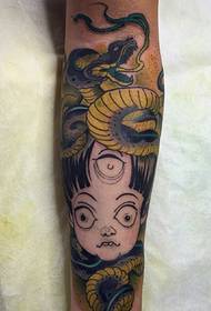 Цветочная рука призрак цветок татуировки змея очень индивидуальный