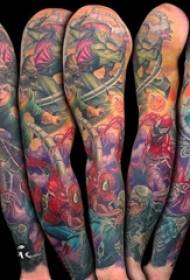Tattoo cartoon multi-geschilderde tattoo schets Europese en Amerikaanse bloem arm tattoo patroon