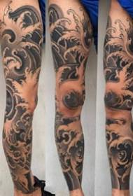 Tradicionalni komplet moških cvetličnih rok in cvetličnih modelov tetovaže za noge