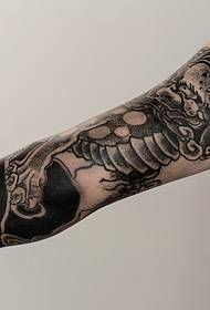 Супер владна чорна сіра квітка рука татуювання татем