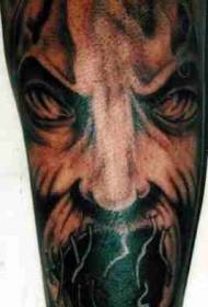 Arm scary demon tattoo patroon