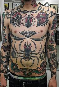 Styledị European na American ụdị totem tattoo