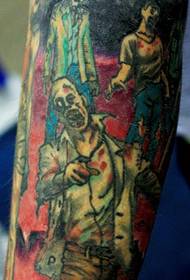 Modellu di tatuatu di zombie selvatica bracciu fiore