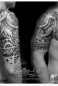 Motivo tatuaggio mezzo totem: masso classico prepotente Johnson rock mezzo disegno tatuaggio totem