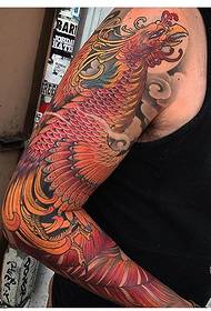 Boys flower arms beautiful phoenix tattoo pattern