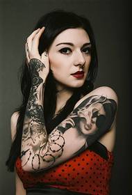Moda beleza personalidade flor braço tatuagem
