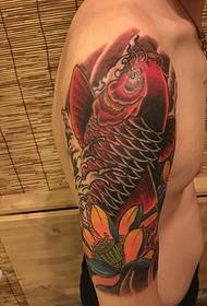 Flower arm red squid tattoo tattoo red fire
