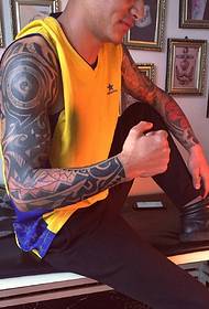 Sportswear men's flower arm tattoo pictures