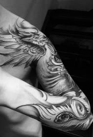 Цветно рамо доминиращ деветдневен модел на татуировка феникс тур