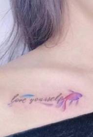 girl clavicle tattoo - 9 nenas clavicle pequenas estampas de tatuaxe frescas e fermosas