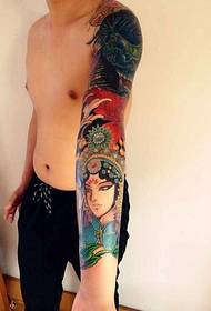 Tatuaggio del braccio di Hua Danhua del personaggio di Pechino Opera