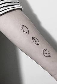 lengan kecil mata segar kecil pola tato negara yang berbeda