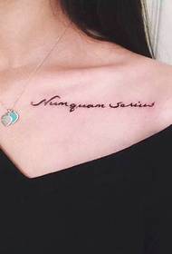 sopii tyttöjen clavicle English tatuointi tatuointi