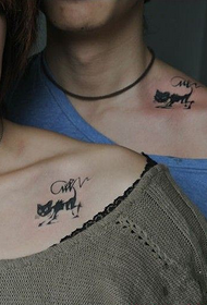 пара особистість плеча кіт татуювання візерунок