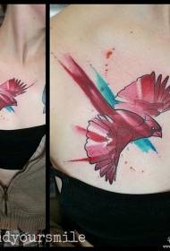 klavikula splash ngjyrosje modeli tatuazh zogjsh