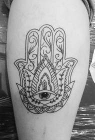 modello di tatuaggio a mano classico linea nera Fatima