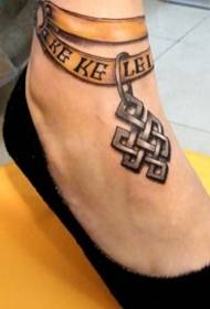 bellissimo modello di tatuaggio lettera cavigliera 3d piede