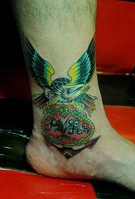 De eagle tatoetmuster op it anker 89800-lytse frisse reinbôge-ankeltatoo