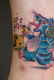 enkel grappige schattige muis tattoo