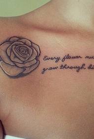 szépségápolás egyszerű szexi rózsa angol tetoválás