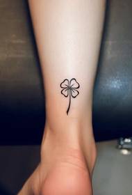 girl tattoo small fresh four-leaf clover tattoo