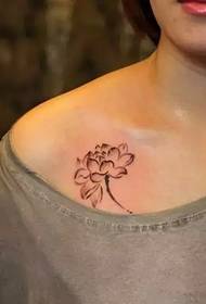 Simple sexy clavicle tattoo