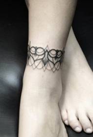 Foot Small Fresh Tattoo Variety Simple Line Tattoo Sketch Enkle Small Fresh Tattoo Patroon