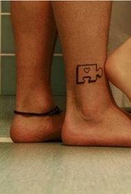 발목 커플 퍼즐 문신 사진